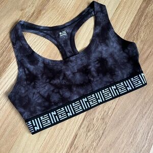 ZHU Official Merchandise - Black Tie-Dye Sports Bra, Size SMALL